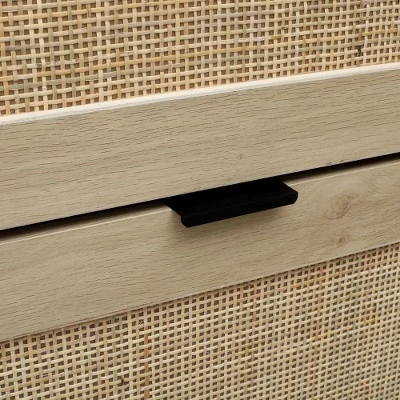 Arina 63.9'' H X 37'' W X 9.45'' D Farmhouse Natural Rattan Shoe Cabinet For 16 Pairs Design Mirror With 4 Flip Down Drawers - The Pop Maison 8 Arina 63.9'' H X 37'' W X 9.45'' D Farmhouse Natural Rattan Shoe Cabinet For 16 Pairs Design Mirror With 4 Flip Down Drawers - The Pop Maison - Image 6