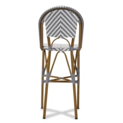 Baxton Studio Ilene Indoor And Outdoor Stackable Bistro Barstool Gray/White - BaxtonStudio -HOMCOM Store GUEST dbe6635d 4be0 44b5 82fe 6717038849c7