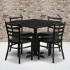 Emma And Oliver 36SQ Black Table Set-X-Base & 4 Ladder Back Chairs,Black Seat 2 Emma And Oliver 36SQ Black Table Set-X-Base & 4 Ladder Back Chairs,Black Seat -HOMCOM Store GUEST dc4f7967 8087 4355 8ad1 2b9280bb6d39