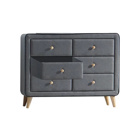 43" Valda Dresser Light Gray Fabric - Acme Furniture 7 43" Valda Dresser Light Gray Fabric - Acme Furniture - Image 5