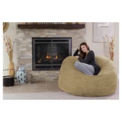 5' Large Bean Bag Chair With Memory Foam Filling And Washable Cover - Relax Sacks -HOMCOM Store GUEST dc8cfdd3 483b 46c2 8041 bbf08326f591