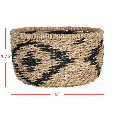 Black Rope & Seagrass Basket - Foreside Home & Garden 8 Black Rope & Seagrass Basket - Foreside Home & Garden - Image 6