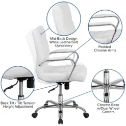 Merrick Lane Contemporary Mid-Back Home Office Chair With Padded Arms 29 Merrick Lane Contemporary Mid-Back Home Office Chair With Padded Arms -HOMCOM Store GUEST dd305ec4 2814 4de7 a804 eebb7c39a9d4