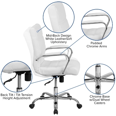 Merrick Lane Contemporary Mid-Back Home Office Chair With Padded Arms 10 Merrick Lane Contemporary Mid-Back Home Office Chair With Padded Arms - Image 8