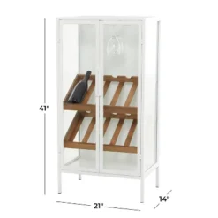 Farmhouse Metal Standing Wine Rack White - Olivia & May -HOMCOM Store GUEST dd6b9e4f 4b08 43b7 ae00 7573d5346299