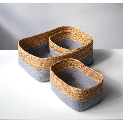 Set Of 3 Grey Dalton Organizer Baskets - Gray - Shiraleah 4 Set Of 3 Grey Dalton Organizer Baskets - Gray - Shiraleah - Image 2