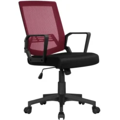 Yaheetech Adjustable Mid-Back Office Chair Computer Chair With Wheels -HOMCOM Store GUEST de674383 273b 4f50 ab52 7fd0f17f274d