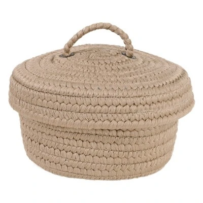 Colonial Mills Peek-A-Boo Basket And Lid - Tan 3 Colonial Mills Peek-A-Boo Basket And Lid - Tan