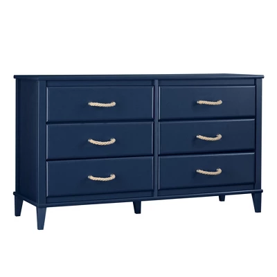 Little Seeds Sierra Ridge Mesa Kids’ 6 Drawer Dresser With Rope Drawer Pulls, Blue 6 Little Seeds Sierra Ridge Mesa Kids’ 6 Drawer Dresser With Rope Drawer Pulls, Blue - Image 4