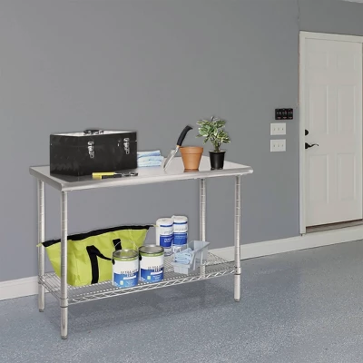 Commercial Grade Nsf Stainless Steel Top Work Table Chrome - Seville Classics 4 Commercial Grade Nsf Stainless Steel Top Work Table Chrome - Seville Classics - Image 2