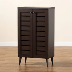 Salma Wood 2 Door Shoe Storage Cabinet Dark Brown - Baxton Studio 21 Salma Wood 2 Door Shoe Storage Cabinet Dark Brown - Baxton Studio -HOMCOM Store GUEST dfdc5312 2b4a 4aaa 8111 6f8193939efc