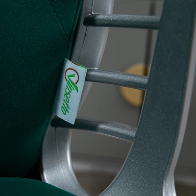 Vinsetto Home Office Chair, Velvet Computer Chair, Button Tufted Desk Chair With Swivel Wheels, Adjustable Height, And Tilt Function, Dark Green 7 Vinsetto Home Office Chair, Velvet Computer Chair, Button Tufted Desk Chair With Swivel Wheels, Adjustable Height, And Tilt Function, Dark Green - Image 5