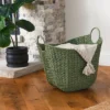 Household Essentials Tall Scoop Basket Paper Rope Olive -HOMCOM Store GUEST e0f930b9 7618 4f59 8ef8 42b021d5655d