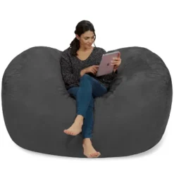 6' Large Bean Bag Lounger With Memory Foam Filling And Washable Cover - Relax Sacks -HOMCOM Store GUEST e13d0050 0832 4b21 8814 040c2c8d5a99