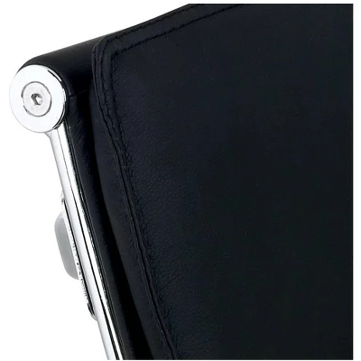 Studio 55D Tanner Black Faux Leather Lowback Desk Chair 4 Studio 55D Tanner Black Faux Leather Lowback Desk Chair - Image 2