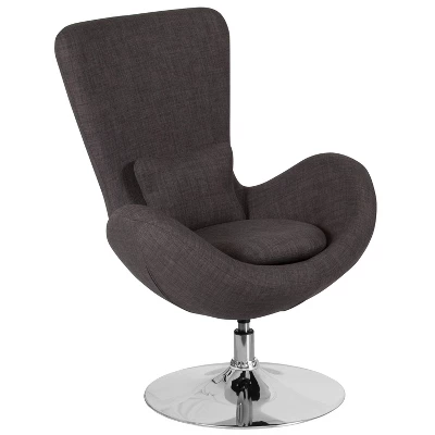 Merrick Lane High-Back Egg Style Lounge Chair With 360° Swivel Metal Base 19 Merrick Lane High-Back Egg Style Lounge Chair With 360° Swivel Metal Base - Image 17