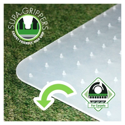 36"x48" Polypropylene Foldable Rectangular Chair Mat For Carpets White - Floortex 5 36"x48" Polypropylene Foldable Rectangular Chair Mat For Carpets White - Floortex - Image 3