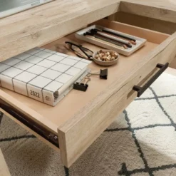 Pacific View 2 Drawer L Shaped Desk Prime Oak - Sauder -HOMCOM Store GUEST e351e897 b985 4ee8 bcb7 f466ddf49feb