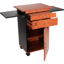 Multimedia Lecture Podium Cart Cherry/Black - Hampden Furnishings -HOMCOM Store GUEST e4cdadbb c220 42eb a3bf 412848fffd0d