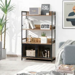 Costway 3-Tier Baker's Rack Industrial Kitchen Microwave Oven Stand W/Storage Cabinet -HOMCOM Store GUEST e4d222b2 353b 4a43 9c21 600afccb22e9