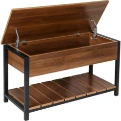 Honey-Can-Do Shoe Storage Bench Walnut -HOMCOM Store GUEST e4f0e313 8719 4a7e 832b 230363957ef8