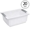 Sterilite Medium Sized Multipurpose Stackable Storage Basket Bin With Flip-Down Rails For Home And Office Organization, White (20 Pack) -HOMCOM Store GUEST e5b0cbe4 3bc7 4f1a a5dd 843c005eba6e
