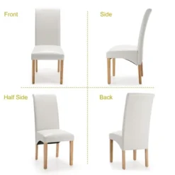 Set Of 2 Dining Chairs Upholstered Padded Side Chairs W/ Rubber Wood Legs BlackBeige -HOMCOM Store GUEST e5e72ed2 ea8c 43fa a775 f1bb5949a8f2