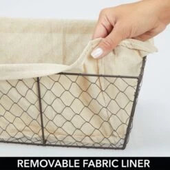 MDesign Medium Chicken Wire Basket With Fabric Liner -HOMCOM Store GUEST e60a8fbc f2aa 4a62 b374 7341d5eed66a