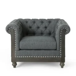 Castalia Chesterfield Tufted Fabric Club Chair With Nailhead Trim - Christopher Knight Home -HOMCOM Store GUEST e613e182 9327 4a78 b82b 21b018b07f33