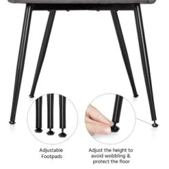 Yaheetech Set Of 2 Velvet Fabric Dining Chairs With Metal Legs -HOMCOM Store GUEST e63cb352 d844 4761 905c 50d86d09ec89