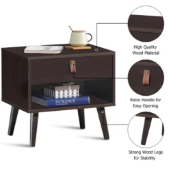 Costway Nightstand Sofa Side End Table Bedside Table Drawer Storage -HOMCOM Store GUEST e68c41de deba 4a9c acdb 3cc9fc182dc2