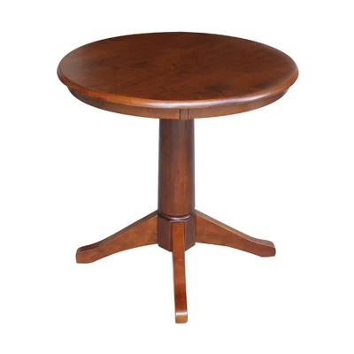 30" Nick Round Top Pedestal Table Espresso - International Concepts 3 30" Nick Round Top Pedestal Table Espresso - International Concepts