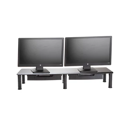 Mind Reader Large Dual Monitor Stand With Storage Riser Black 10 Mind Reader Large Dual Monitor Stand With Storage Riser Black - Image 8