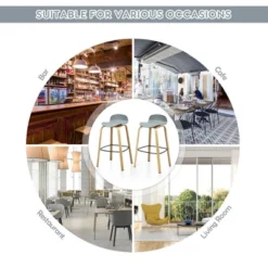 Costway Modern Set Of 4 Barstools 30inch Pub Chairs W/Low Back & Metal Legs Grey -HOMCOM Store GUEST e76093f3 d8f1 4ed3 a066 8a9a54c53081