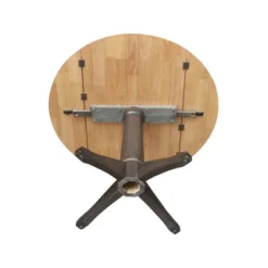 42" Alexandra Round Top Dual Drop Leaf Pedestal Dining Table Hickory/Washed Coal - International Concepts -HOMCOM Store GUEST e78fad2a e922 4202 b23d 662f6ac3f6df