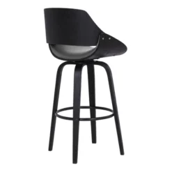 30" Mona Contemporary Bar Height Barstool Black/Gray - Armen Living -HOMCOM Store GUEST e7d18287 9245 48c8 8f05 b5ff68858694