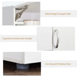 HOMCOM 66" Buffet With Hutch, Freestanding Kitchen Pantry With 2 Large Cabinets, 1 Pull Up Cabinet, 3 Drawers & Wide Countertop, White 10 HOMCOM 66" Buffet With Hutch, Freestanding Kitchen Pantry With 2 Large Cabinets, 1 Pull Up Cabinet, 3 Drawers & Wide Countertop, White -HOMCOM Store GUEST e88114fb ec7a 4780 8bb0 d8c7d31a12de