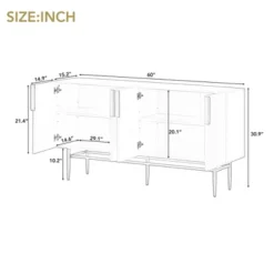 Modern Sideboard, Buffet Cabinet With Metal Handles & Legs-ModernLuxe -HOMCOM Store GUEST e8bd528d c4c1 4d11 832e f74651b5be2b