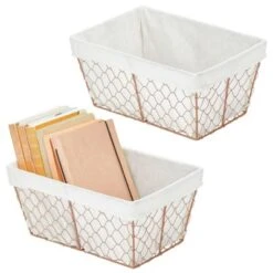 MDesign Medium Chicken Wire Basket With Fabric Liner -HOMCOM Store GUEST e8c9c1ff bf7c 42a7 87ac 6e4eb81b93ec