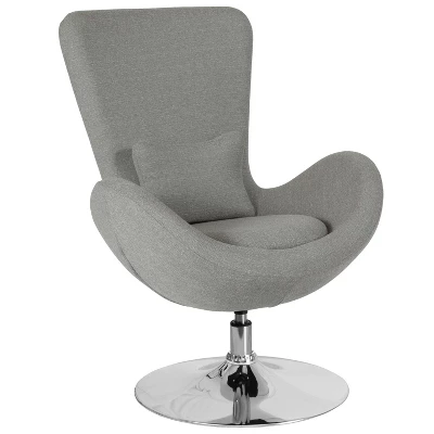 Merrick Lane High-Back Egg Style Lounge Chair With 360° Swivel Metal Base 17 Merrick Lane High-Back Egg Style Lounge Chair With 360° Swivel Metal Base - Image 15