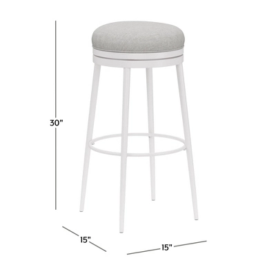 Aubrie Backless 30" Swivel Barstool Off White/Silver - Hillsdale Furniture 4 Aubrie Backless 30" Swivel Barstool Off White/Silver - Hillsdale Furniture - Image 2
