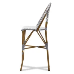 Baxton Studio Ilene Indoor And Outdoor Stackable Bistro Barstool Gray/White - BaxtonStudio -HOMCOM Store GUEST e9a044de dfc1 4c12 9602 06f301e0d36e