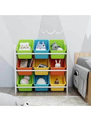 Year Color White Toy Cubes Storage Organizer For Kids, Classroom, Playroom, Daycare, Nursery With 9 Colorful Storage Bins 6 Year Color White Toy Cubes Storage Organizer For Kids, Classroom, Playroom, Daycare, Nursery With 9 Colorful Storage Bins - Image 4