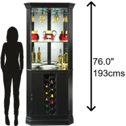 Howard Miller 690048 Howard Miller Piedmont Vii Corner Wine Cabinet 690048 Black Satin