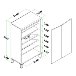 Talon Two-Tone Wood 2 Door Shoe Storage Cabinet Walnut Brown/Dark Gray - Baxton Studio -HOMCOM Store GUEST ea547c7b 5c80 4001 9931 b6d3da510639