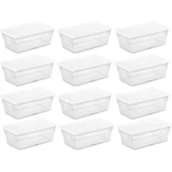 Sterilite 6 Quart Clear Plastic Stacking Storage Container Tote With White Lid For Garage, Kitchen, And Closet Organization -HOMCOM Store GUEST eaa46d85 c01f 4bcd 8f1e b53e57c174a9