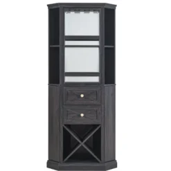 Home Source Corner Bar Cabinet With Rotating Wine Rack -HOMCOM Store GUEST eb736927 342b 4da0 b389 ece086d1ae9a