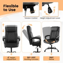 Costway Adjustable Office Desk Chair Ergonomic Executive Chair With Padded Headrest Armrest -HOMCOM Store GUEST ecf57a4e 0054 4b53 bd32 6d8b0b2e3e99