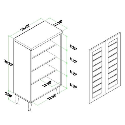Salma Wood 2 Door Shoe Storage Cabinet Dark Brown - Baxton Studio 13 Salma Wood 2 Door Shoe Storage Cabinet Dark Brown - Baxton Studio - Image 11