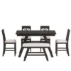 Rustic 6-Piece Wood Counter Height Dining Table Set With Storage Shelf, 4 Chairs And Bench-ModernLuxe 2 Rustic 6-Piece Wood Counter Height Dining Table Set With Storage Shelf, 4 Chairs And Bench-ModernLuxe -HOMCOM Store GUEST ed25833a 8ab1 4476 80ed 8f34d136f4a0